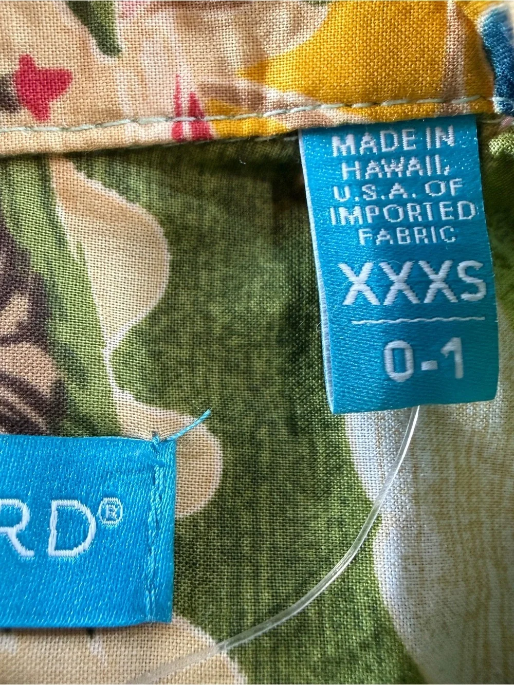 Tori Richard Kids Blue Multi Hawaiian Aloha Shirt Sz XXXS 0-1 (12M) NWT